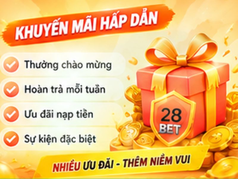 Khuyến Mãi 28BET đa dạng, hấp dẫn